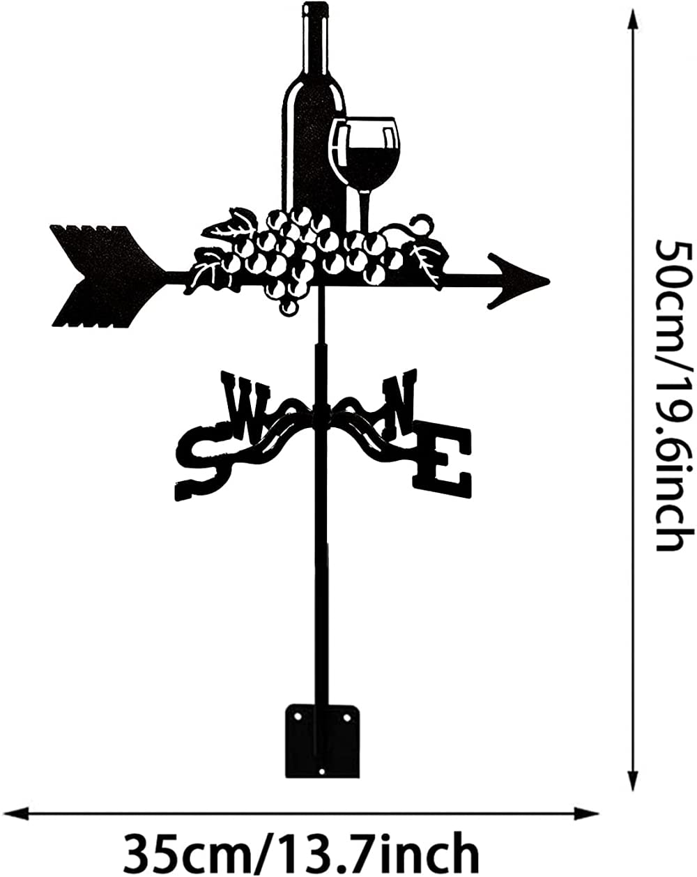 Łopatka ogrodowa ze stali nierdzewnej Vintage Wine Grape Stage Garden Retro Wskaźnik kierunku wiatru