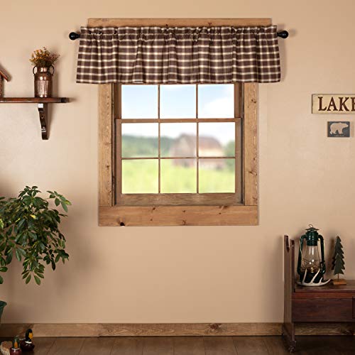 VHC-Brands-Rustic-Lodge-Farmhouse-Kitchen-Window-Curtains-Rory-Valance-16×72-Chocolate-Brown VHC Brands Rustic Lodge Farmhouse Kitchen Window Curtains Rory Valance 16×72 Chocolate Brown