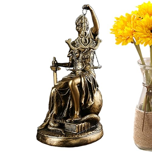 Statue de Lady Justitia - Home Dec rétro ornements antiques | Déesse bandée de la sculpture en résine de justice, artisanat créatif en résine de résine,...