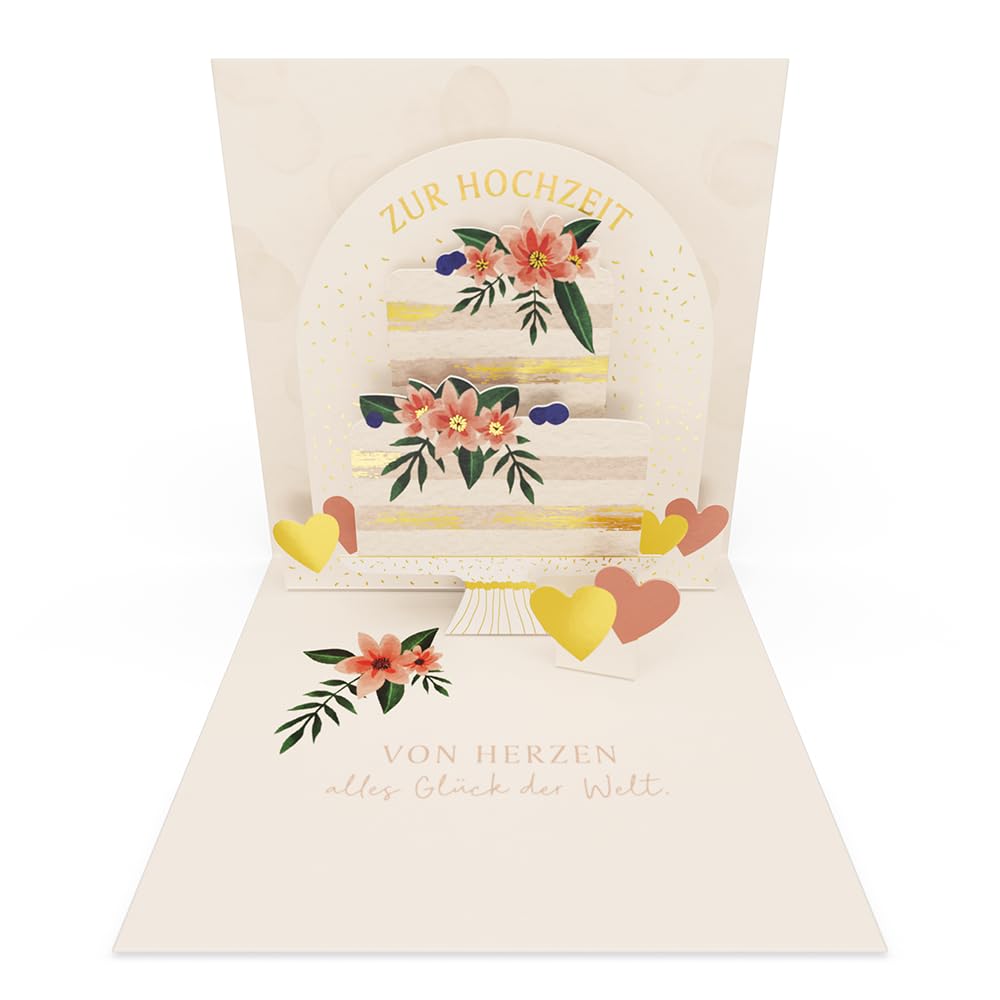 Grafik-Werkstatt Pretty Pop-Up Mini Card | Three-Dimensional | Wedding | Cake
