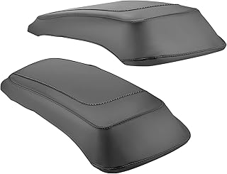Mofun PU Leather Saddlebag Speaker Lid Bra Protective Cover Compatible with 1993-2013 Harley Touring Road King Electra Road Street Glide
