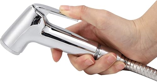 Miniatura 4 de Garosa Pulverizador de bidé de mano con soporte, manguera de bidé, ABS galvanoplastia, espray de lavado femenino para cocina, inodoro, limpieza de