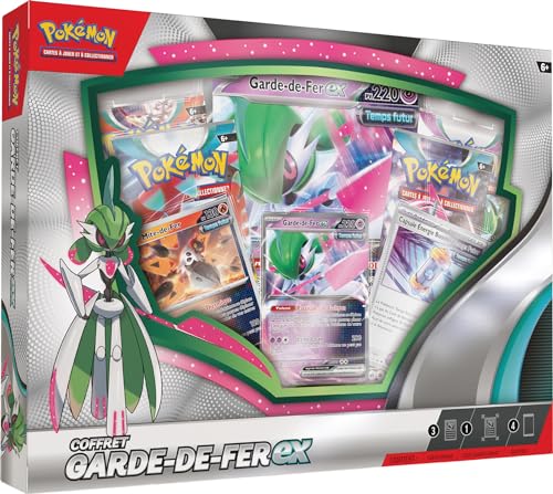Pokémon - Coffret 4 boosters : Garde-de-Fer-ex ou Rugit-Lune-ex (Modèle aléatoire) - Jeux de société - Jeux de Cartes à Jouer et à Collectionner - A...