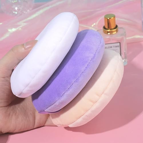 Miniatura 4 de 2 polvos grandes de soplo, 5 pulgadas de algodón súper suave, lavable, polvo suelto, polvo para bebé, redondo (beige)