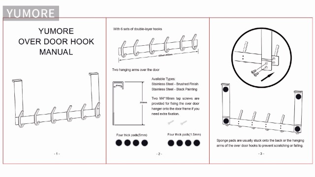 TOGU Over The Door Hook Sus 304 Stainless Steel Heavy Duty - View #4