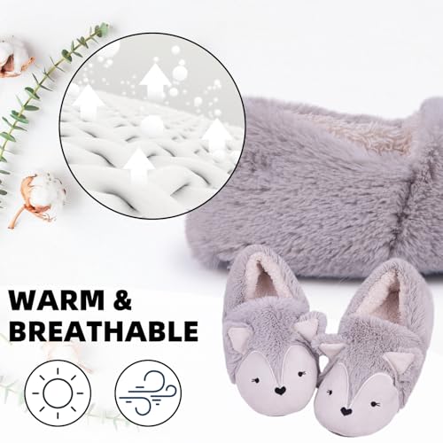 Women Animal Fox Slippers|Cute Fox Slippers for Woman|Kawaii Animal Funny Slipper for Adults|Novelty Warm Fuzzy House Slipper Indoor Outdoor4