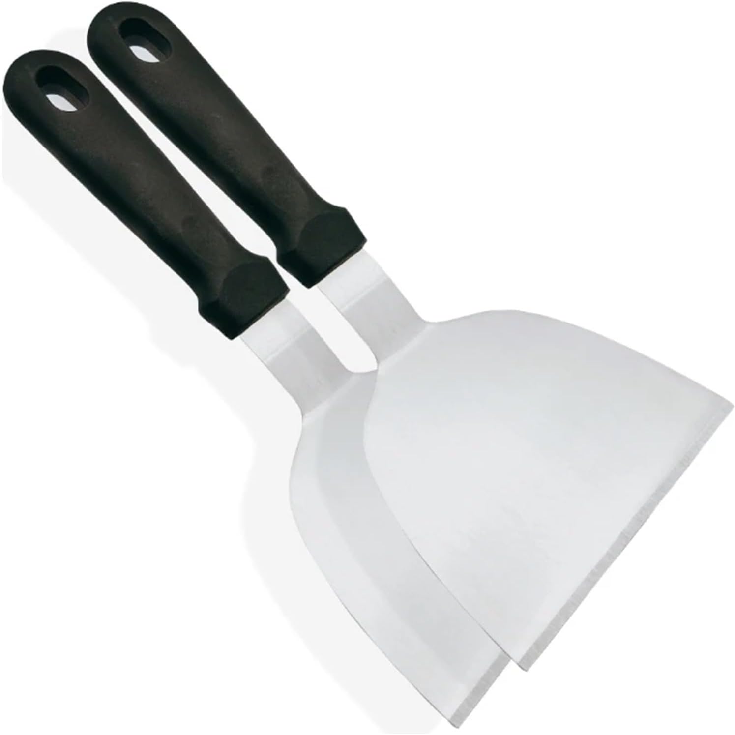 BBQ Stainless Steel Metal Griddle Spatula Hamburger Turner Scraper Pancake Flipper Great for BBQ Grill Accessories(B-1pcs)