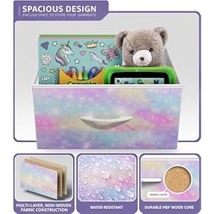 Sorbus Kids Dresser with 2 Drawers - Storage Chest Organizer Nightstand - Steel Frame, Wood Top, Tie-Dye Fabric Bins for Clothes - Wide Furniture for Bedroom, Hallway, Nursery, Closet, & Apartment Sorbus Kids Dresser with 2 Drawers Storage Chest Organizer Nightstand Steel Frame Wood Top Tie Dye Fabric Bins for Clothes Wide Furniture for Bedroom Hallway Nursery Closet Apartment