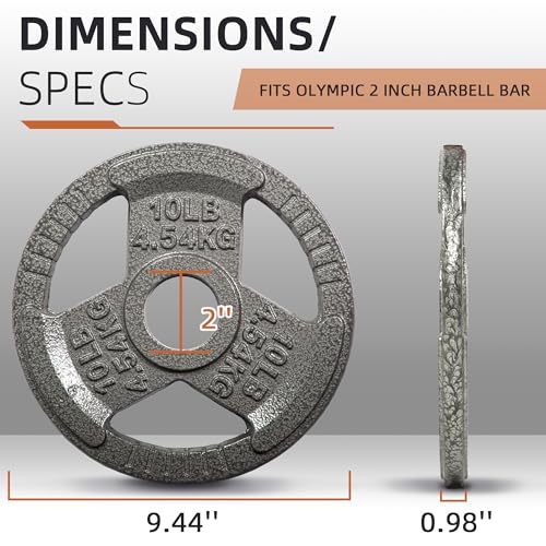 Image of Fitvids 2 Inch Olympic Barbell Weight Plates Set, 255 LB(2.5-45 LB) Barbell Weight Set for Home Gym Strength Training