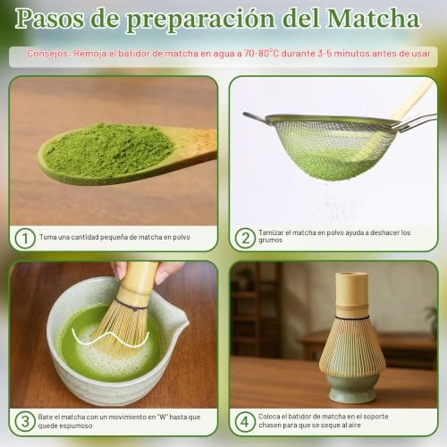 Miniatura 4 de Alyvisun 2 Unidades Batidores De Matcha De Bambú Chasen Con 76 Púas, Batidor De Matcha Hecho A Mano, Tradicional Batidor De Bambú Para Un Matcha Suave Y Espumoso, Ideal Para La Ceremonia Del Té
