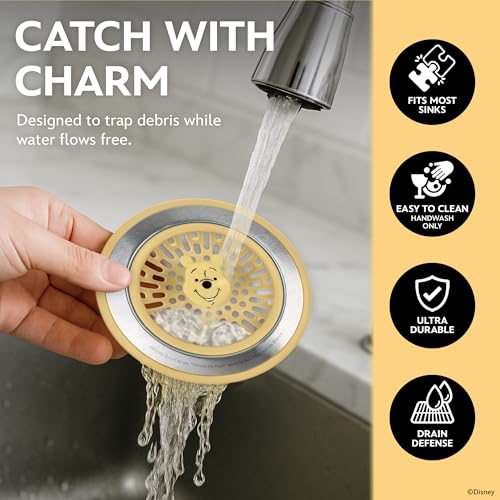Image of Disney Winnie the Pooh Sink Drain Strainer, Dish Sponge & Silicone Tray Set