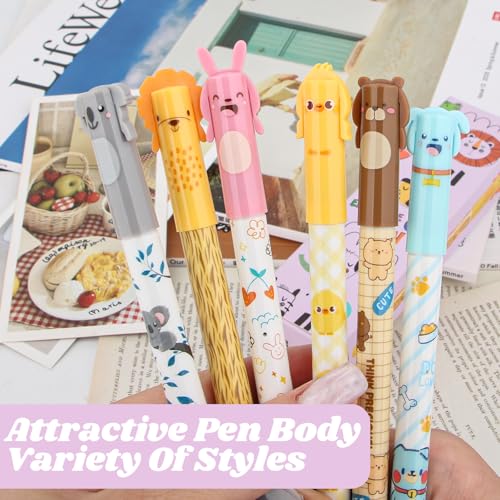 TPTGIAR 6 Stück Radierbarer Kugelschreiber, Erasable Pen Set, Cartoon Tintenroller Radierbar, Radierbare Stifte für Erwachsene Kinder Studenten(0,5mm Blau)