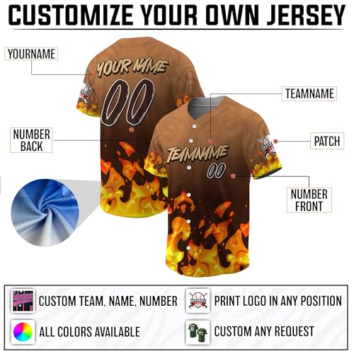 Jersey de béisbol personalizado con llama de hip hop, gráfico de fuego, para hombres y mujeres, conjunto de equipo, estilo callejero, regalo miniatura 3