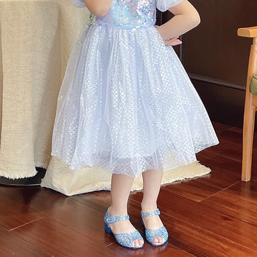 Image of techcity Princess Girls Sandals Dress Up Dance Party Cosplay Jelly Shoes for Kids Toddler Mary Janes