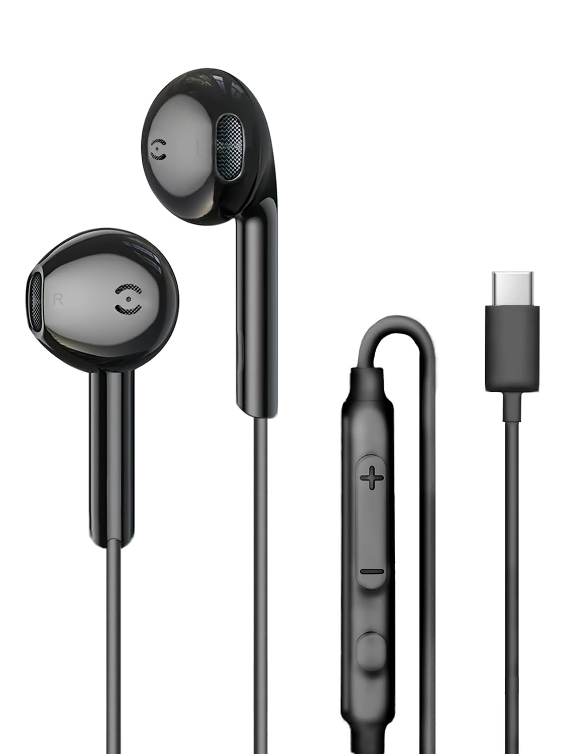 MAS CARNEY USB C Earphones Wired Ear buds for Samsung Galaxy A16 A17 A26 A55 5G A56 A06 A07 S25 S24 S23 S22 S21 S20 Ultra FE Z Fold 6 USBC in Ear Headphones Wired Type C Headset Earbuds with Mic