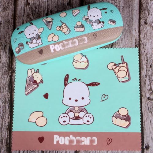 ADBGV Cute Stylish Hard Shell Eyeglasses Cases Protective Case Storage Box With Glasses Cloth Eyeglass Strap for Girl Teen