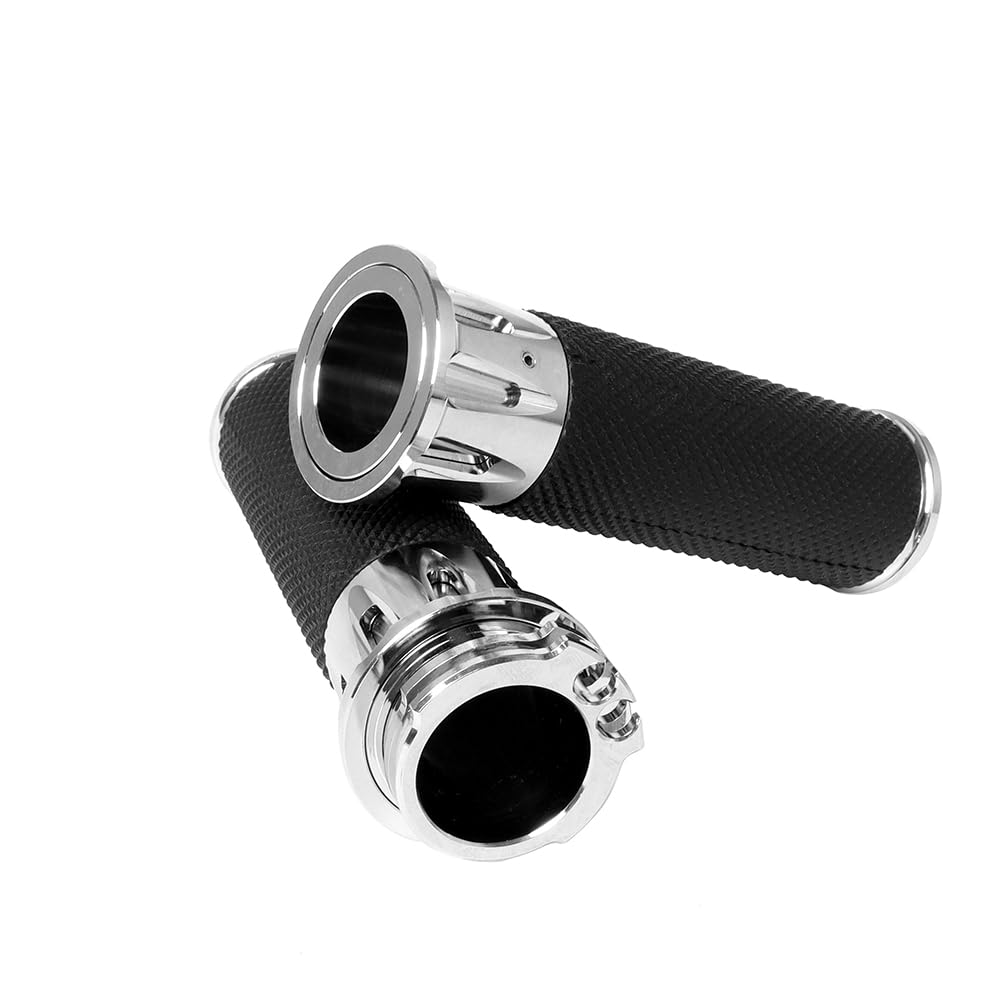 GUDITEM Motorcyle Handle Black CNC 1" 25mm Handlebar Hand Grips for Harley Sportster Touring Dyna Softail Custom Road King Street Glide (C)