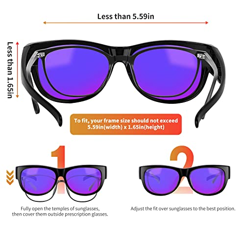 Image of GEGURI Polarized Sunglasses Fit Over Glasses for Men Women, Oversized Square Sun Glasses UV400 Protection Shades