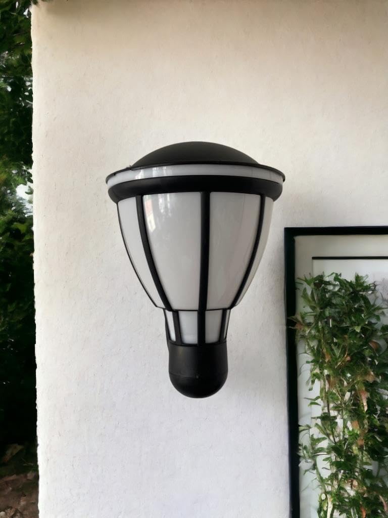 Kupa Serisi Bahçe Duvar Apliği 37 cm - Siyah E27 Duylu Zita Dış Mekan Lambası - IP54 Su Geçirmez, UV Korumalı Modern Tasarım (Ampul Hariç)