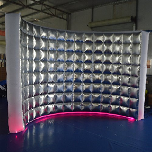 SAYOK Inflatable Photo Booth Wall (Internal Silver, 119''x59''x91'') Inflatable Photo Booth Backdrop, Photo Booth Enclosure Portable Photoshoot Background Silver Wall for Event Party Wedding