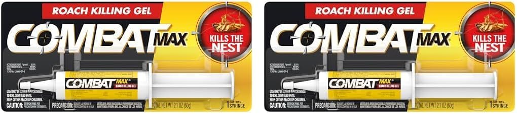 Combat Max Roach Killing Gel for Indoor and Outdoor Use, 1 Syringe, 2.1 Ounce (Pack of 2)