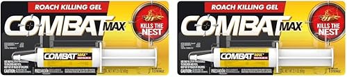Combat Max Roach Killing Gel para uso en interiores y exteriores, 1 jeringa, 2.1 onzas (paquete de 2)