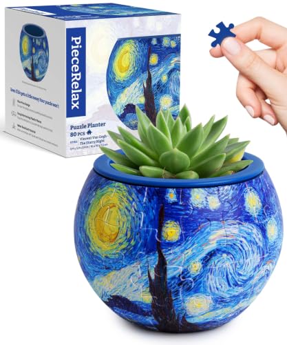 Image of PieceRelax Unique 3D Puzzle Planter - 80 Plastic Pieces [K1153]