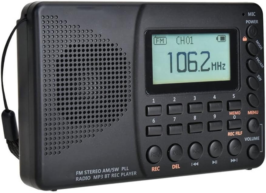 Portable Digital Radio LCD Display FM AM SW with Speaker Power-Off Memory Function