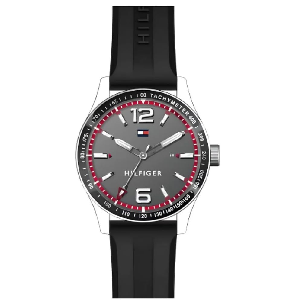tommy hilfiger Quartz Grey Dial Silicone Strap Watch for Men-picture-50