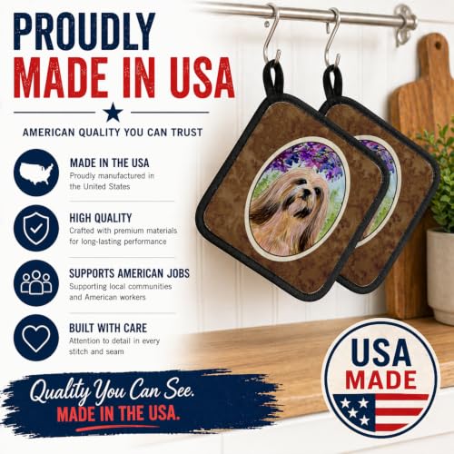 Par de salvamanteles Lhasa Apso de Caroline tesoros ss8436pthd multicolor 7.5x7.5 8