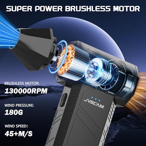 Compressed Air Duster - Electric Air Duster with Brushless Motor - 3 Gear Adjustable Cordless Air Blower - Rechargeable Air Duster for PC, Keyboard, Car, Outdoors, Home (X3) - Image 3