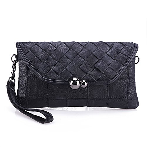 Sac en cuir diagonale pour femmes avec finitions tressées haute maroquinerie