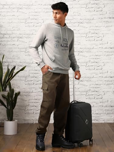 Image of Nobero Printed Hoodies for Man | 280 GSM Rich Cotton Fleece Hooded Full Sleeve Sweatshirt for Man | Stylish Casual Wear Winter Hoodies for Men