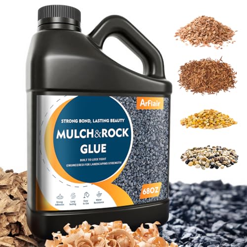 Arflair Mulch Glue 68oz – Outdoor Rock Glue for Gravel,