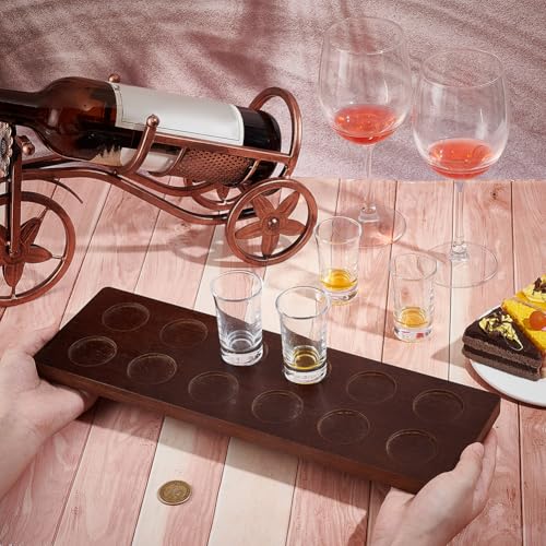 UNICRAFTALE Tequila Shot Board Glass Holder Wooden Flight Glass Cup Tray 12pcs Shots Tequila Gifts Bar Serving Trays for Restaurant Bar Kitchen Party Family Gathering - Image 4