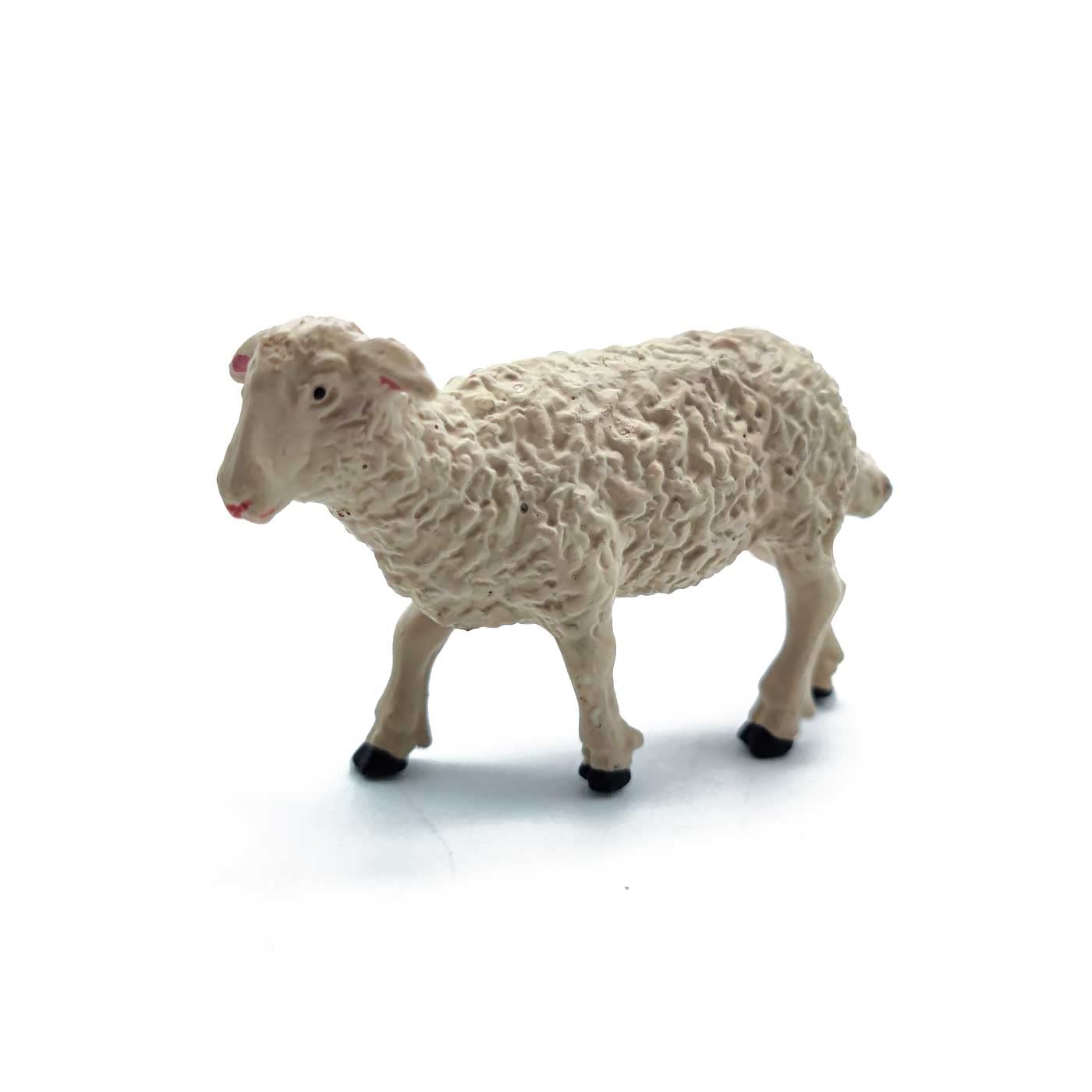AC - Figuras de Cordero de Color Blanco para belén - Fabricado en plástico - Figura Decorativa Divertida para Nacimiento, Navidad - Modelo Aleatorio - 4 x 1,5 x 7 cm.