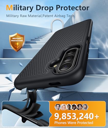 Image of FNTCASE for Samsung Galaxy A27-5G Case: Military Grade Drop Protection Phone Cover, 14ft Drop Tested, Screen Protector Included, Anti-Slip Matte Textured, TPU+PC Dual Layer Shockproof (Black)