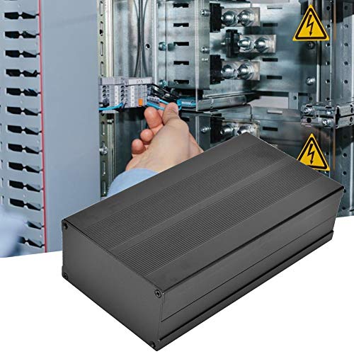 Aluminum Alloy Project Box Electronic Case Enclosure Box Housing DIY PCB Board Audio Amplifier Electronic Case Sand Black 55x106x200mm