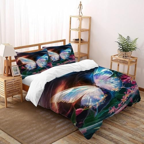 Parure de couette animal papillon thermorégulatrice et infroissable en microfine 220x240 - 3