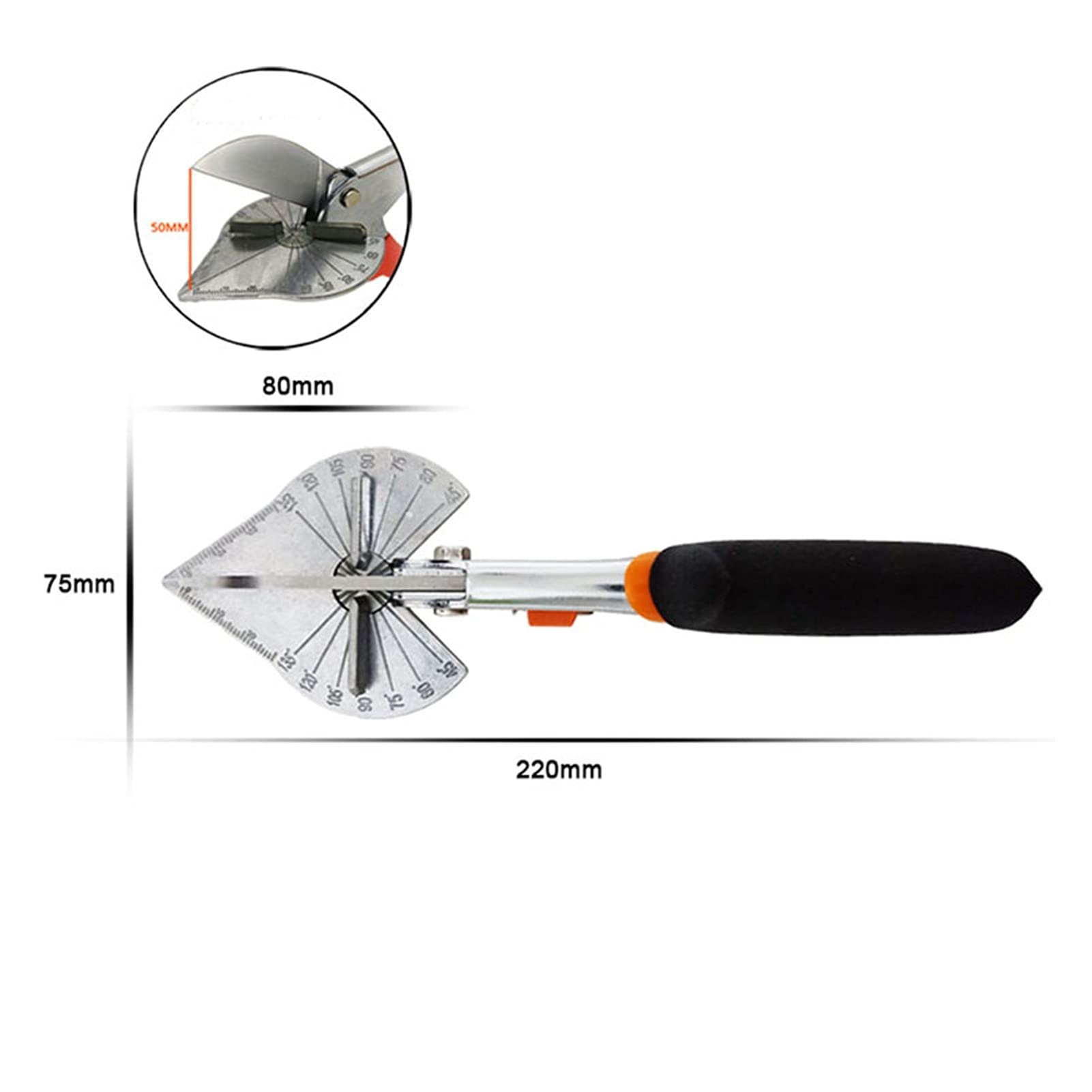 Obcinak do rur, 45-135 Stopień multi-angle Mitre Siding drutu Duct Cutter PCV, PE Plastikowy wąż Scissor Cut wystrój domu sanitarny Narzędzie(3pcs with 10pc blade)