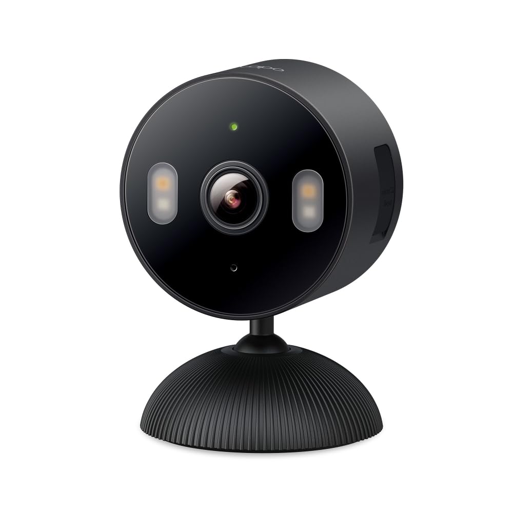 Tapo 1080p Indoor/Outdoor Security Camera - Free Person/Motion/Baby Cry Detection, Color Night Vision, IP65 Weatherproof, SD/Cloud Storage, Works w/Alexa & Google Home HybridCam, Black