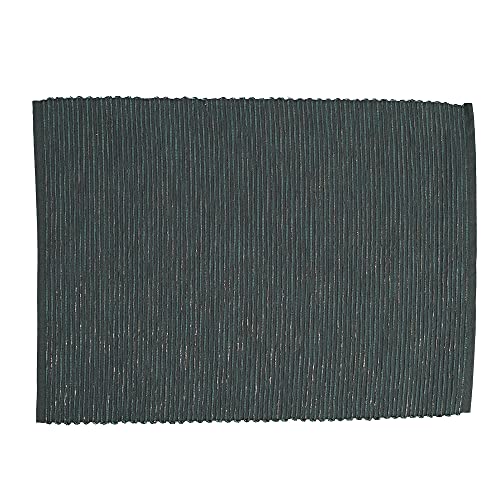 Image of SHM Solus Cotton Ribbed PlaceMats with Lurex for Home (14 * 20 Inches) (Pack of 6) (Dark Green)