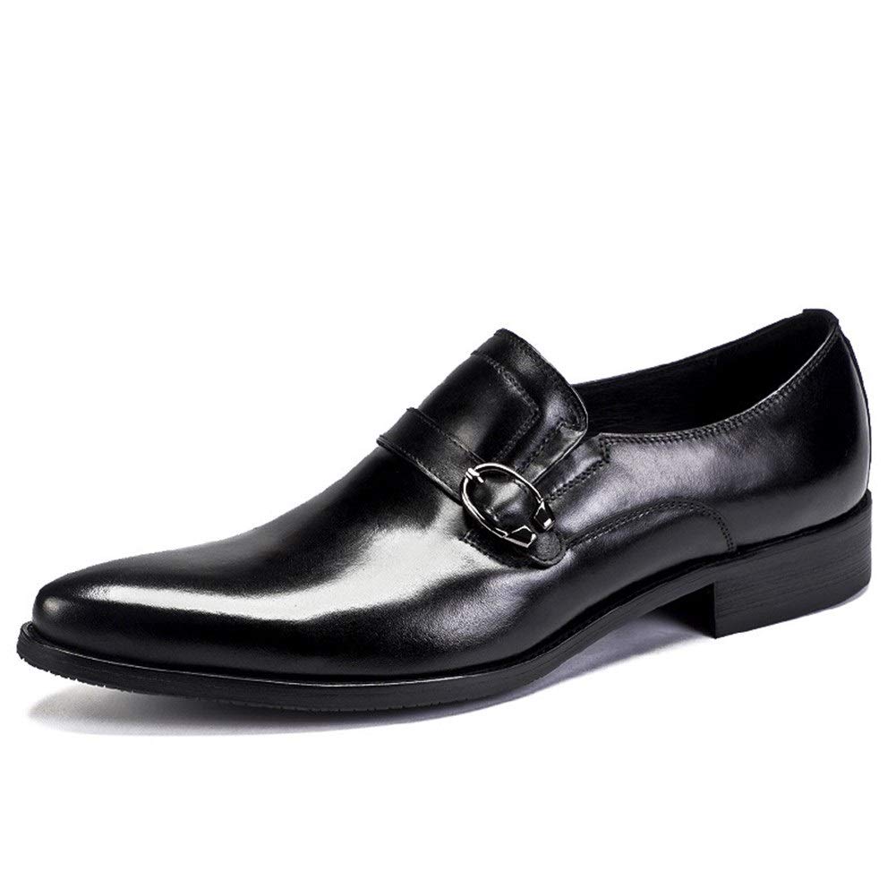Chaussures Monk Strap FIESSO Bruni au bout pointu et coloris uni noir