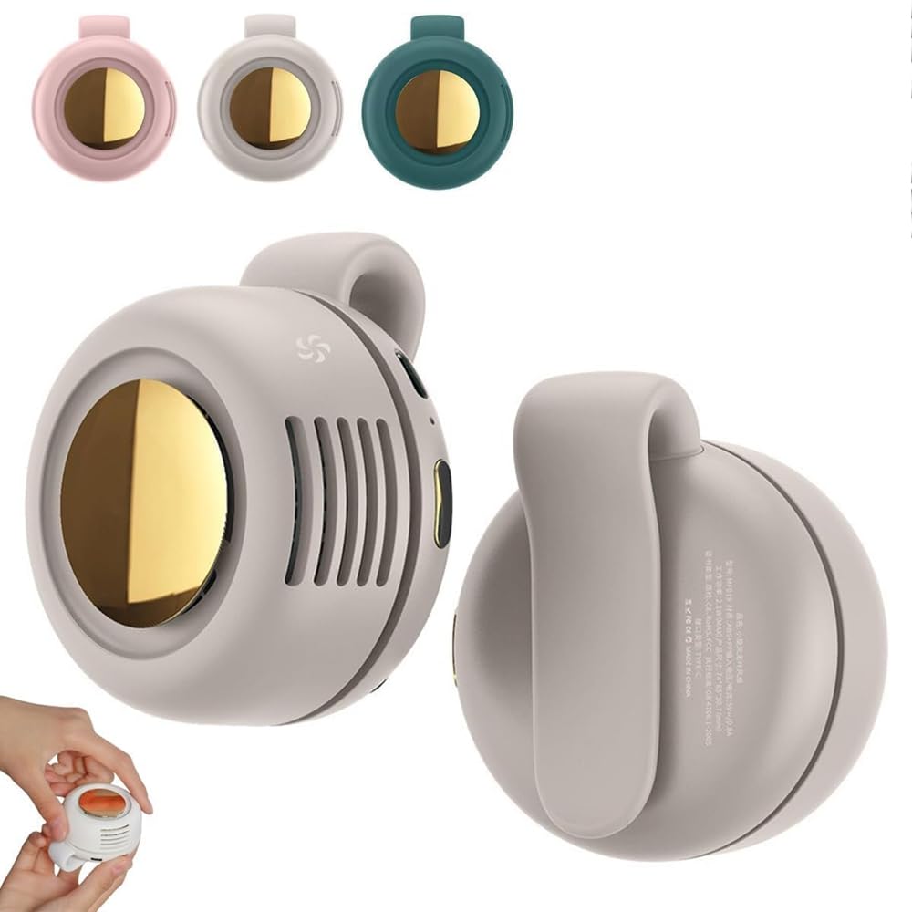 YSINOBEAR Clip On Waist & Neck Fan,Small Clip Fan,Portable Silent Mini Bladeless Whirlwind for Waist Clip,Ultra-Quiet 3-Speed Cooling Fan for Outdoorr/Travel/Office/Shirt (White)