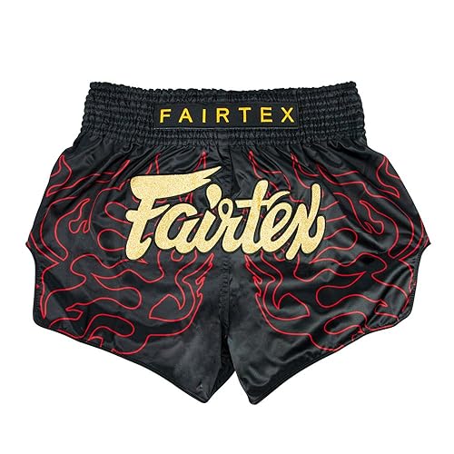 Fairtex Slim Cut Muay Thai Boxing Shorts (Black Lava Small)