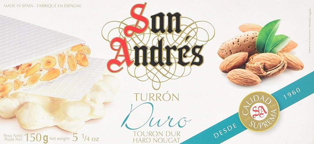 San Andrés Crunchy Almonds Turron - Knuspriger Mandelturrón, 150 g