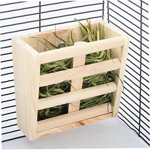 Wooden Feeding Cage Rabbit Hay Feeder Rack Pet Guinea Watering Supplies
