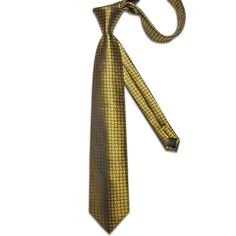 Plaid corbata para hombre 8 cm set con pañuelo y gemelos miniatura 5
