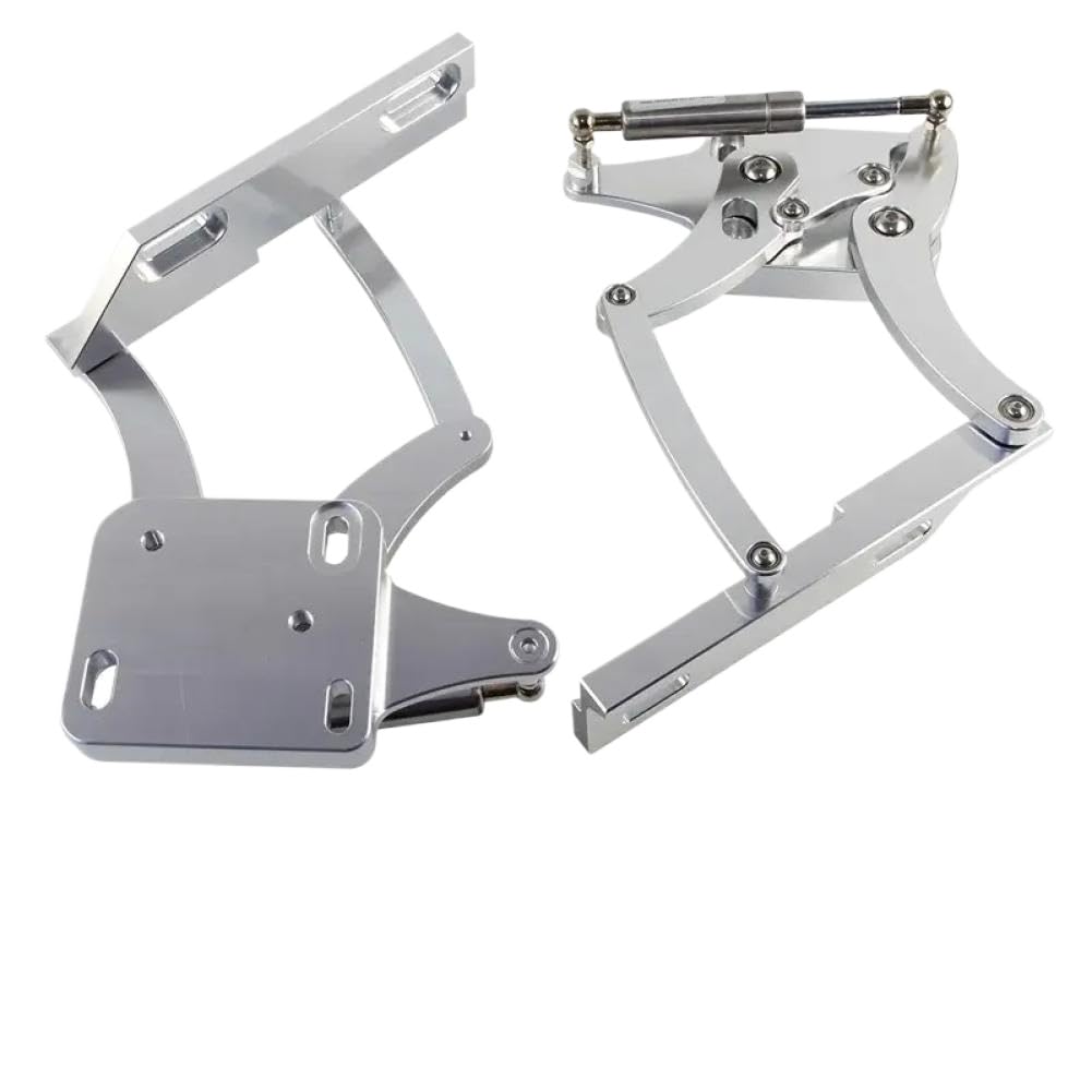 Billet Aluminum Hood Hinge Kit Compatible with Mustang 1967 1968 1969 3.3L 4.1L 4.7L 5.0L 5.8L 6.4L 7.0L Left and Right Side