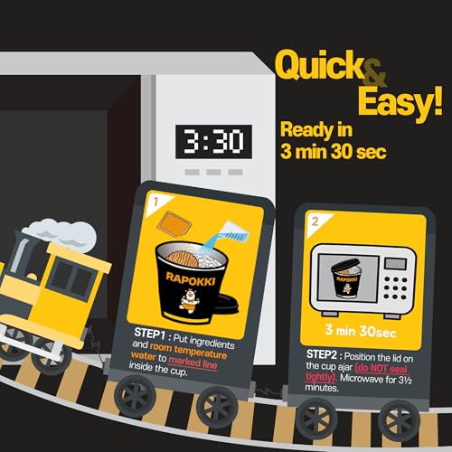 KINIKORA Premium Instant Rabokki Cup - Cheese Flavor, 2 Cups, Korean Ramen & Tteokbokki, Quick and Easy Street Food